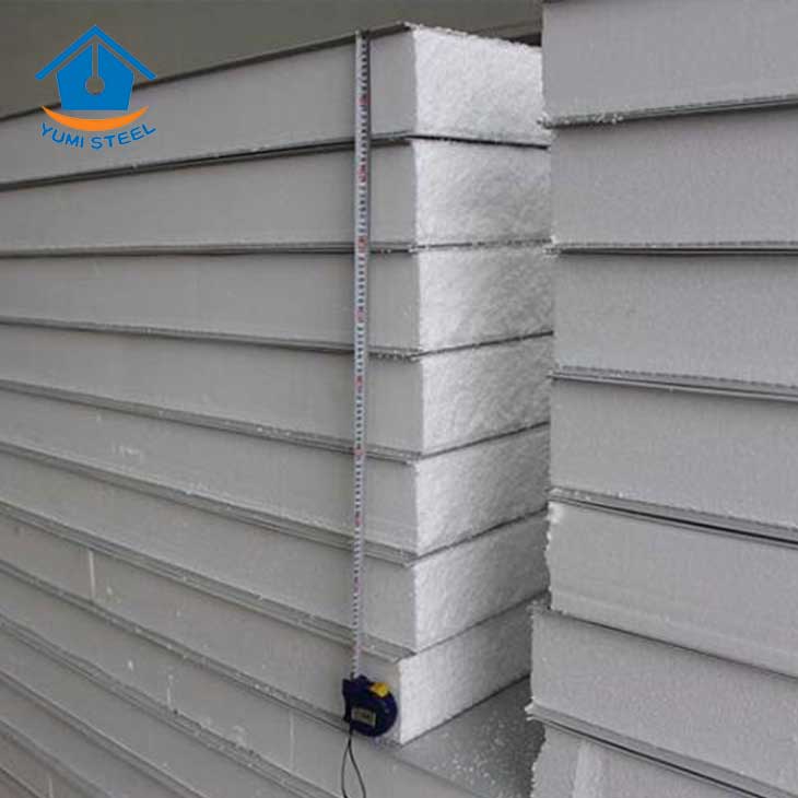 Paneles de pared de sándwich de poliestireno expandido de 150 mm para cobertizos de acero